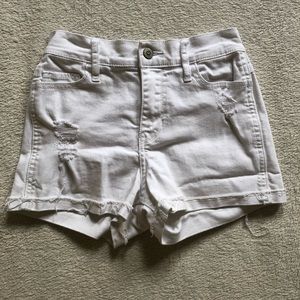 Hollister white denim shorts